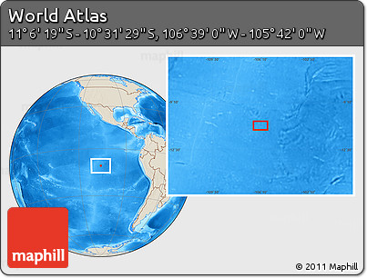 Shaded Relief Location Map of the Area around 10° 48' 54" S, 106° 10' 30" W
