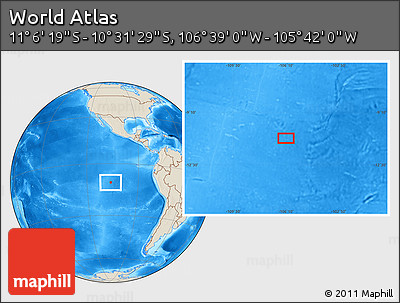 Shaded Relief Location Map of the Area around 10° 48' 54" S, 106° 10' 30" W