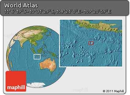 Satellite Location Map of the Area around 10° 48' 54" S, 108° 52' 30" E