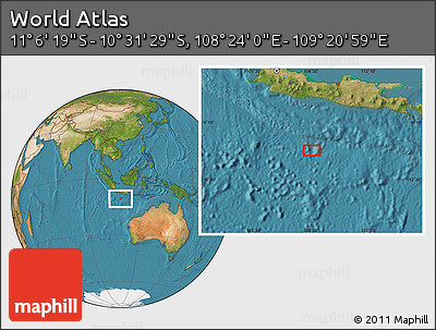 Satellite Location Map of the Area around 10° 48' 54" S, 108° 52' 30" E