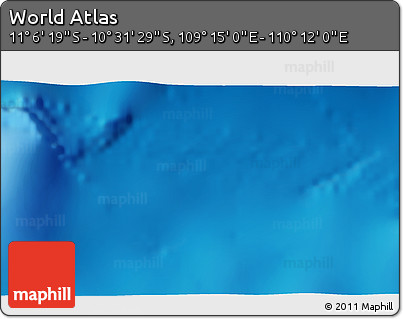 Physical 3D Map of the Area around 10° 48' 54" S, 109° 43' 29" E