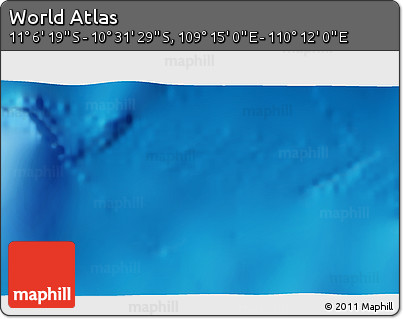 Shaded Relief 3D Map of the Area around 10° 48' 54" S, 109° 43' 29" E