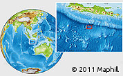 Physical Location Map of the area around 10° 48' 54" S, 109° 43' 29" E