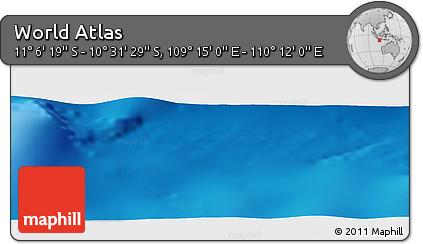 Physical Panoramic Map of the Area around 10° 48' 54" S, 109° 43' 29" E