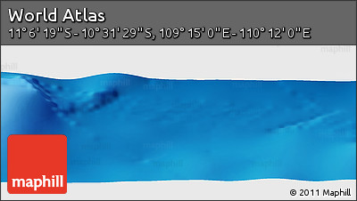 Physical Panoramic Map of the Area around 10° 48' 54" S, 109° 43' 29" E