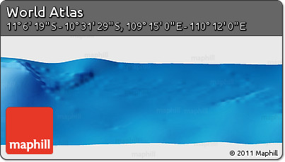 Physical Panoramic Map of the Area around 10° 48' 54" S, 109° 43' 29" E