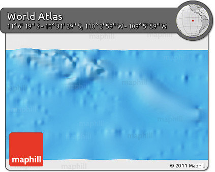 Physical 3D Map of the Area around 10° 48' 54" S, 109° 34' 29" W