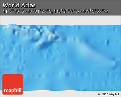 Physical 3D Map of the Area around 10° 48' 54" S, 109° 34' 29" W