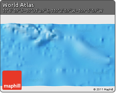 Physical 3D Map of the Area around 10° 48' 54" S, 109° 34' 29" W