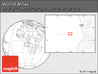 Blank Location Map of the Area around 10° 48' 54" S, 10° 16' 30" E