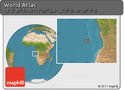 Satellite Location Map of the Area around 10° 48' 54" S, 10° 16' 30" E