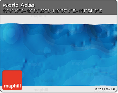 Political 3D Map of the Area around 10° 48' 54" S, 111° 25' 30" E
