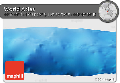Physical Panoramic Map of the Area around 10° 48' 54" S, 114° 49' 29" E