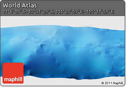 Physical Panoramic Map of the Area around 10° 48' 54" S, 114° 49' 29" E