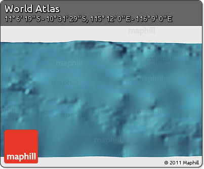 Satellite 3D Map of the Area around 10° 48' 54" S, 115° 40' 30" E