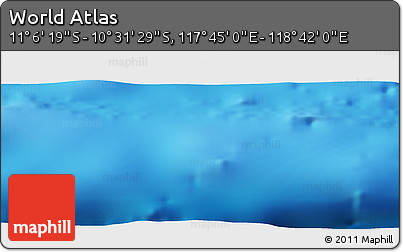 Physical Panoramic Map of the Area around 10° 48' 54" S, 118° 13' 29" E