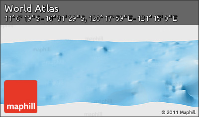 Physical Panoramic Map of the Area around 10° 48' 54" S, 120° 46' 30" E