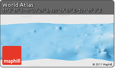 Physical Panoramic Map of the Area around 10° 48' 54" S, 120° 46' 30" E