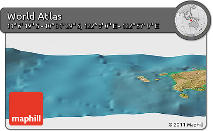 Satellite Panoramic Map of the Area around 10° 48' 54" S, 122° 28' 29" E