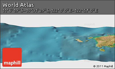 Satellite Panoramic Map of the Area around 10° 48' 54" S, 122° 28' 29" E