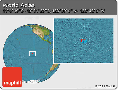 Satellite Location Map of the Area around 10° 48' 54" S, 123° 10' 30" W