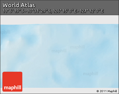 Physical 3D Map of the Area around 10° 48' 54" S, 126° 43' 29" E