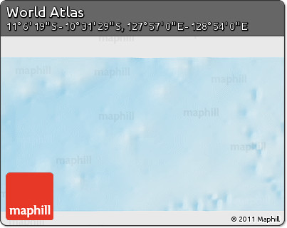 Shaded Relief 3D Map of the Area around 10° 48' 54" S, 128° 25' 30" E