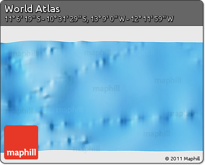 Physical 3D Map of the Area around 10° 48' 54" S, 12° 40' 30" W