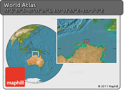 Satellite Location Map of the Area around 10° 48' 54" S, 132° 40' 30" E