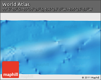 Physical 3D Map of the Area around 10° 48' 54" S, 135° 55' 30" W