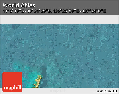 Satellite 3D Map of the Area around 10° 48' 54" S, 136° 55' 30" E