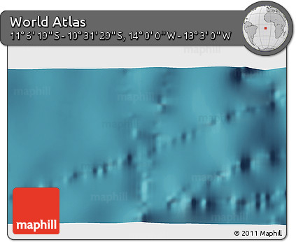Satellite 3D Map of the Area around 10° 48' 54" S, 13° 31' 30" W