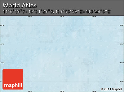 Physical Map of the Area around 10° 48' 54" S, 140° 19' 29" E