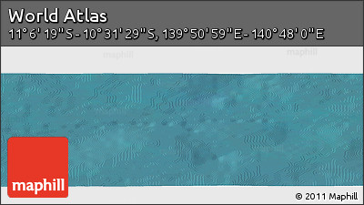 Satellite Panoramic Map of the Area around 10° 48' 54" S, 140° 19' 29" E