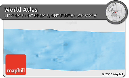 Physical Panoramic Map of the Area around 10° 48' 54" S, 144° 34' 29" E