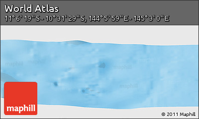 Physical Panoramic Map of the Area around 10° 48' 54" S, 144° 34' 29" E