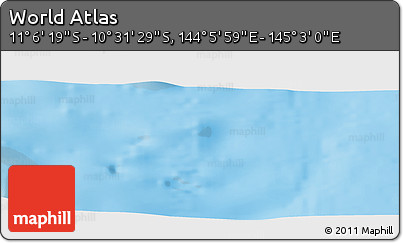 Physical Panoramic Map of the Area around 10° 48' 54" S, 144° 34' 29" E