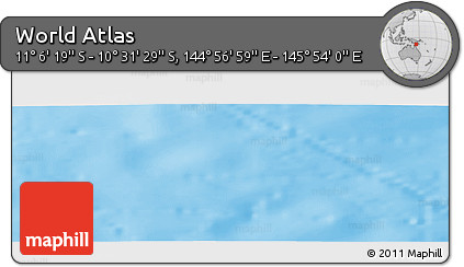 Physical Panoramic Map of the Area around 10° 48' 54" S, 145° 25' 30" E