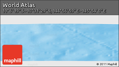 Physical Panoramic Map of the Area around 10° 48' 54" S, 145° 25' 30" E