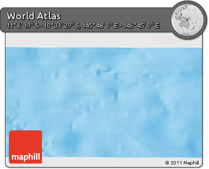 Physical 3D Map of the Area around 10° 48' 54" S, 146° 16' 30" E