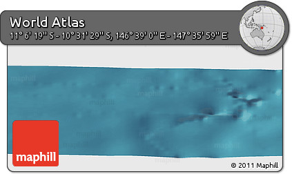 Satellite Panoramic Map of the Area around 10° 48' 54" S, 147° 7' 30" E