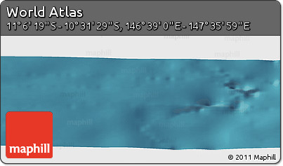 Satellite Panoramic Map of the Area around 10° 48' 54" S, 147° 7' 30" E