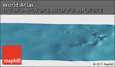 Satellite Panoramic Map of the Area around 10° 48' 54" S, 147° 7' 30" E