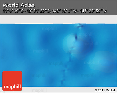 Physical 3D Map of the Area around 10° 48' 54" S, 147° 49' 29" W