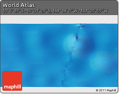 Physical 3D Map of the Area around 10° 48' 54" S, 147° 49' 29" W