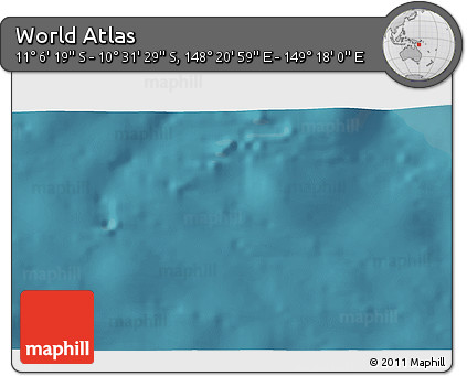 Satellite 3D Map of the Area around 10° 48' 54" S, 148° 49' 29" E