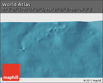 Satellite 3D Map of the Area around 10° 48' 54" S, 148° 49' 29" E