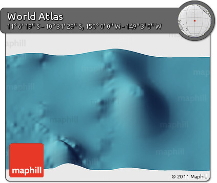 Satellite 3D Map of the Area around 10° 48' 54" S, 149° 31' 30" W