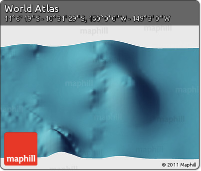 Satellite 3D Map of the Area around 10° 48' 54" S, 149° 31' 30" W