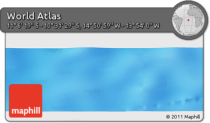Physical Panoramic Map of the Area around 10° 48' 54" S, 14° 22' 30" W